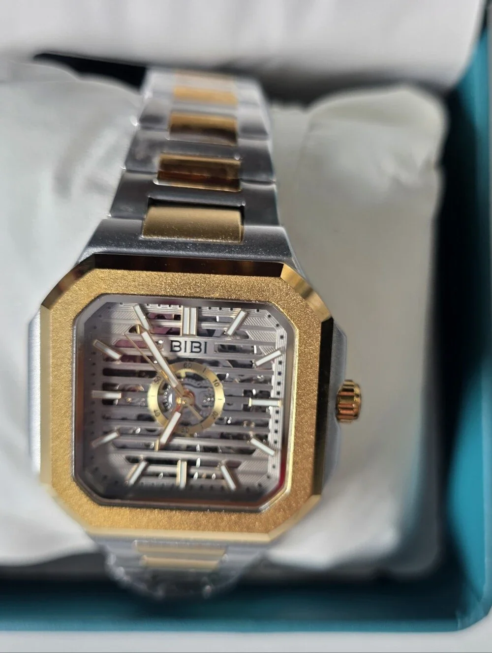343. BiBi Two-Tone Gold and Silver Skeleton Watch